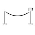 Montour Line Stanchion Post & Rope Kit PolSteel 2FlatTop 1Dark Blue Rope 85x11HSign C-Kit-1-PS-FL-1-Tapped-1-8511-H-1-PVR-DB-PS